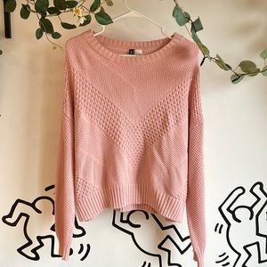 Divided Pale Pink Slouchy Knit Sweater Size Large